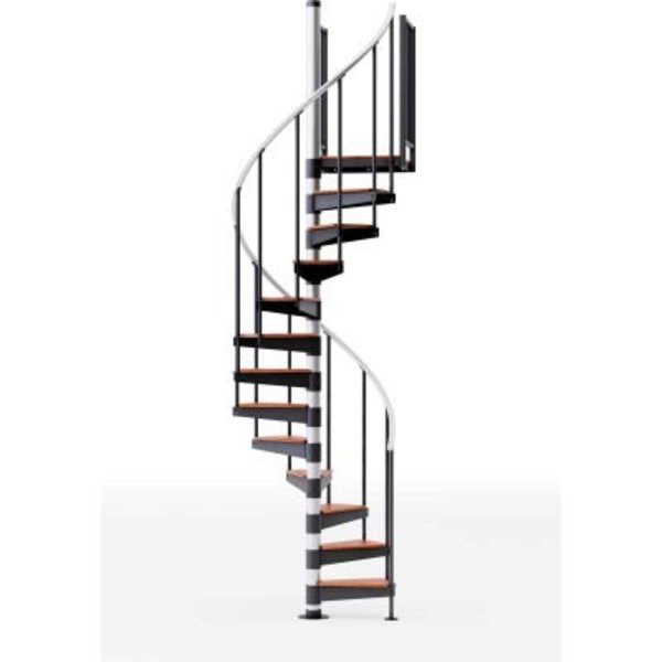 Ss Industries Holding Global Industrial„¢ Reroute 36"H Platform Rail Spiral Stair Kit, 42"Dia, 13-2/3'H, 12 Treads EC42P12A101